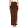 Chocolate Print High Slit Maxi Skirt