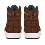 Chocolate Print High Top Leather Sneakers