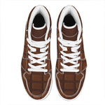 Chocolate Print High Top Leather Sneakers