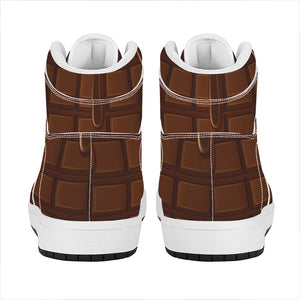 Chocolate Print High Top Leather Sneakers