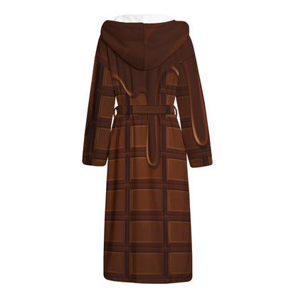 Chocolate Print Hooded Bathrobe
