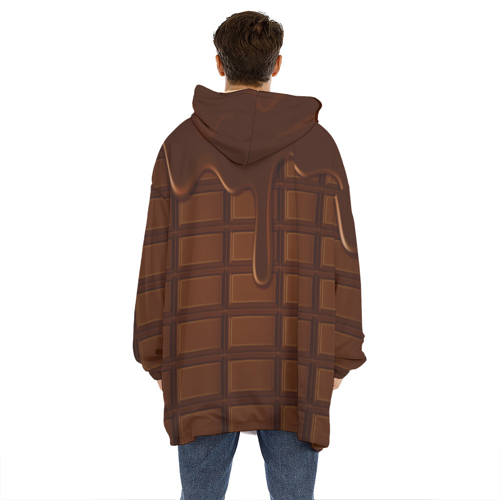 Chocolate Print Hoodie Blanket