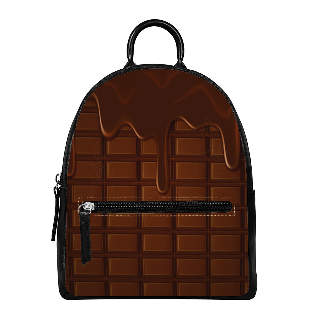 Chocolate Print Leather Backpack