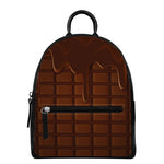 Chocolate Print Leather Backpack