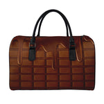 Chocolate Print Leather Duffle Bag