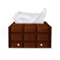 Chocolate Print Leather Tissue Box Cover