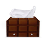 Chocolate Print Leather Tissue Box Cover