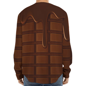 Chocolate Print Long Sleeve Baseball Jersey