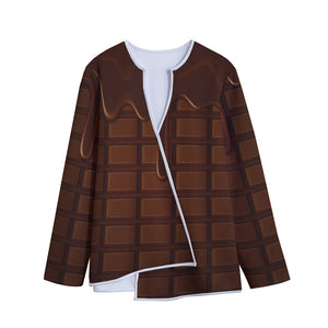 Chocolate Print Long Sleeve Short Coat