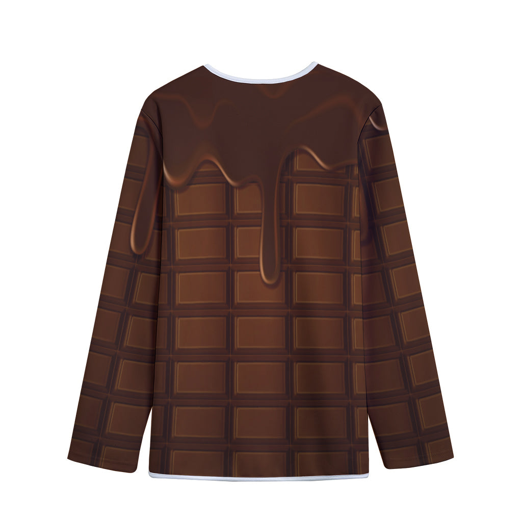 Chocolate Print Long Sleeve Short Coat