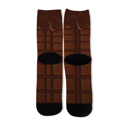 Chocolate Print Long Socks