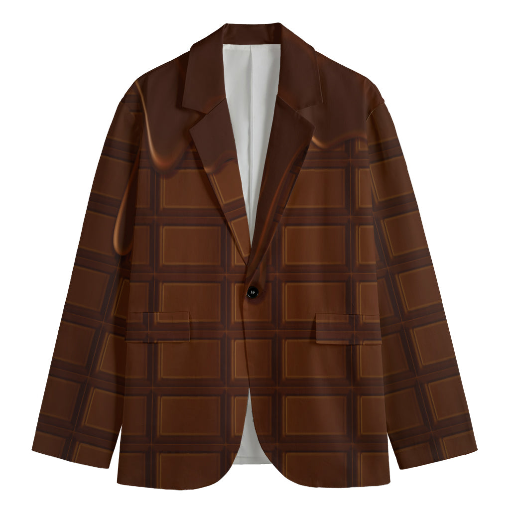Chocolate Print Men's Cotton Blazer