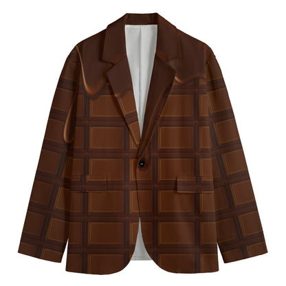 Chocolate Print Men's Cotton Blazer