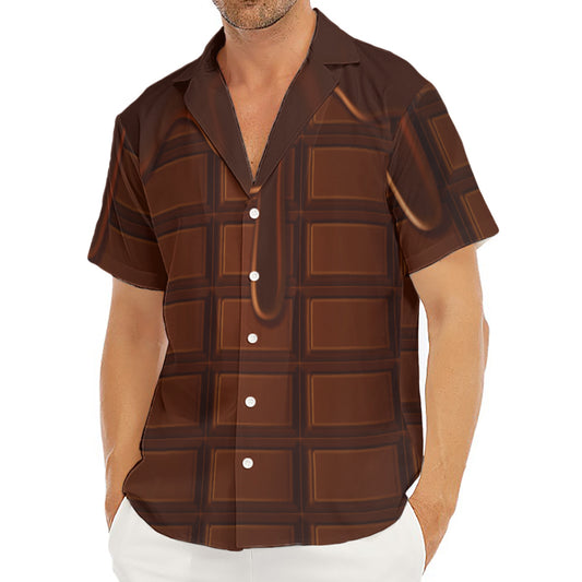 Chocolate Print Men's Deep V-Neck Shirt