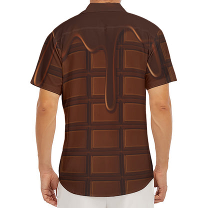 Chocolate Print Men's Deep V-Neck Shirt