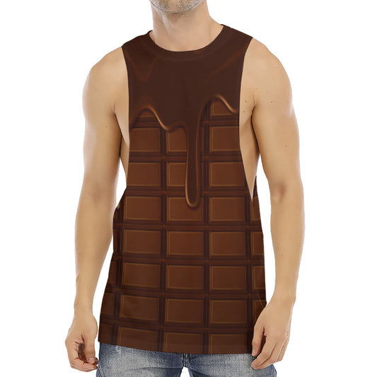Chocolate Print Men's Muscle Tank Top