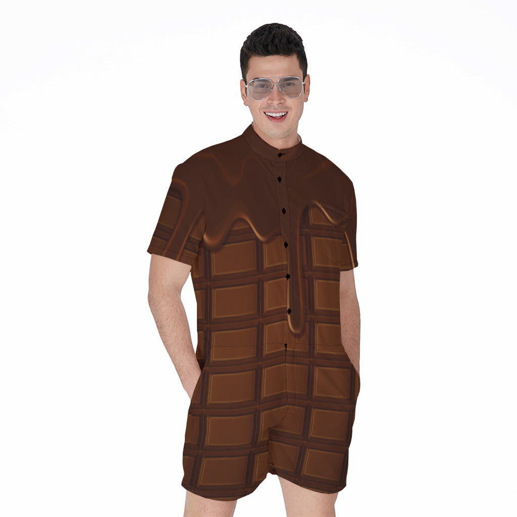 Chocolate Print Men's Rompers