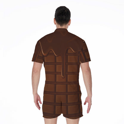 Chocolate Print Men's Rompers