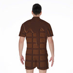 Chocolate Print Men's Rompers