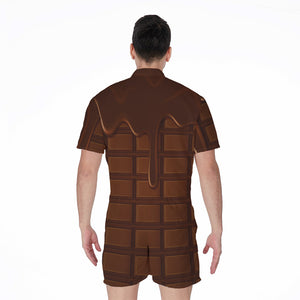 Chocolate Print Men's Rompers