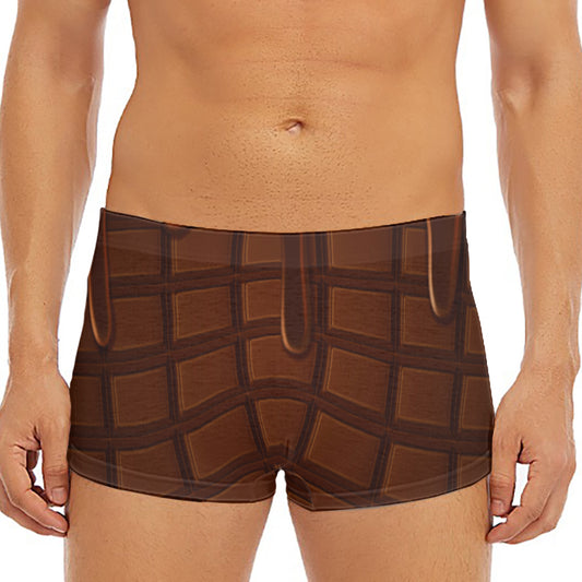 Chocolate Print Men's Short Boxer Briefs