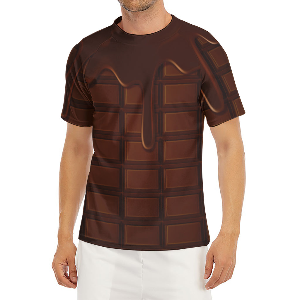 Chocolate Print Men's Short Sleeve Rash Guard