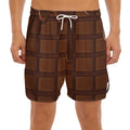 Chocolate Print Men's Split Running Shorts