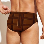 Chocolate Print Men's Swim Briefs