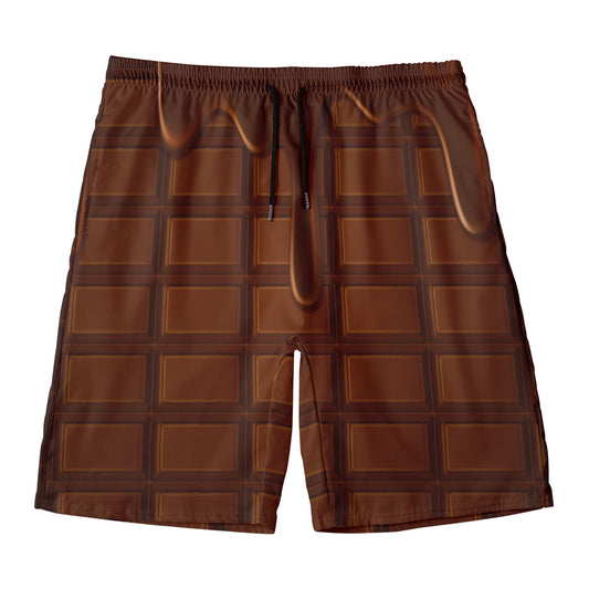Chocolate Print Men's Swim Trunks