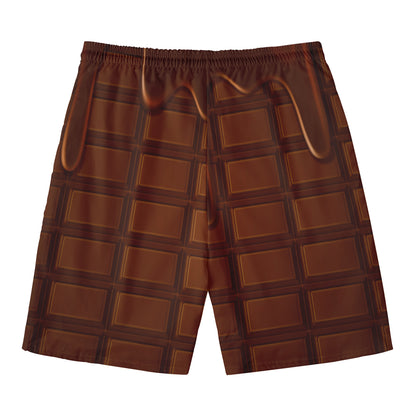 Chocolate Print Men's Swim Trunks