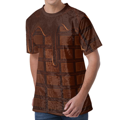 Chocolate Print Men's Velvet T-Shirt