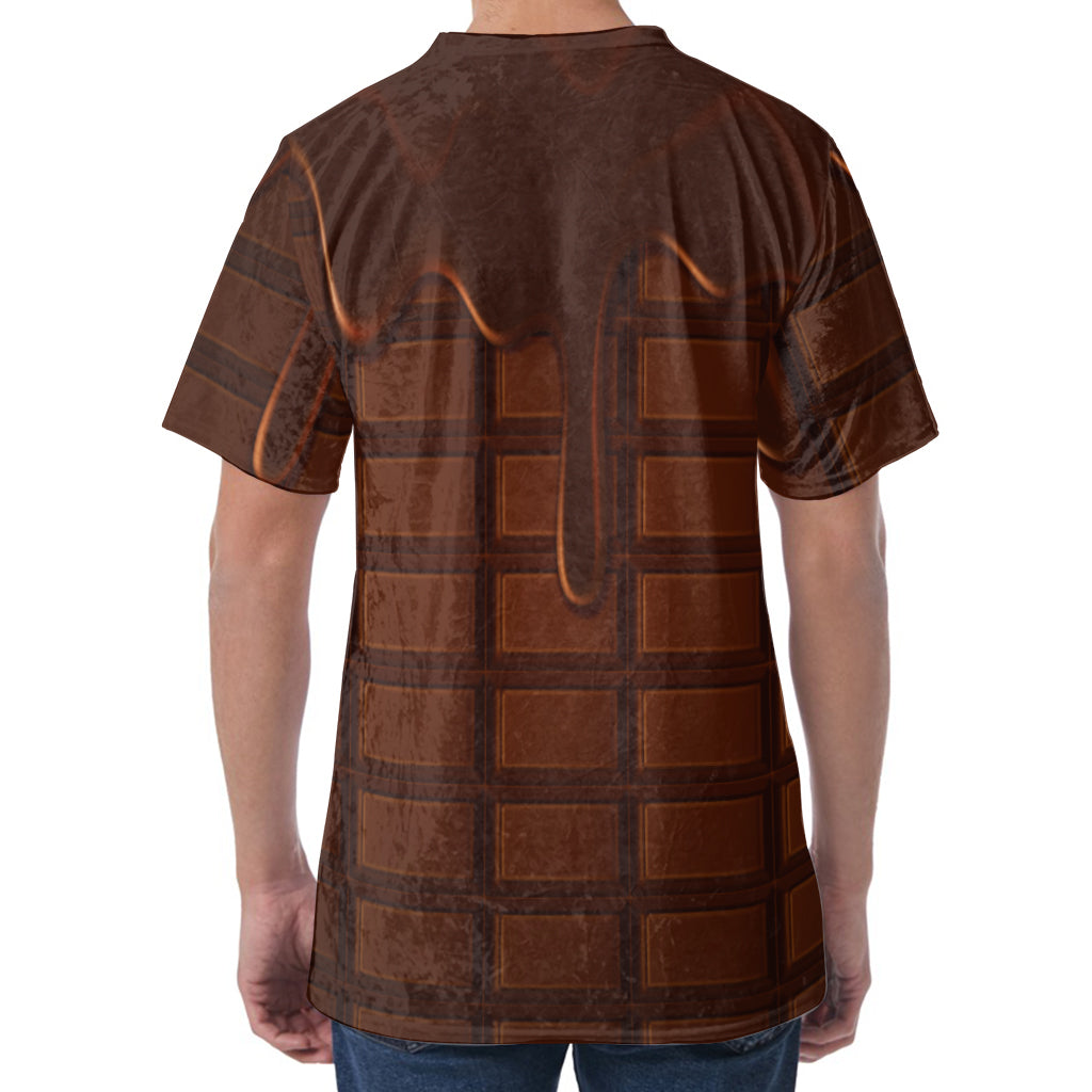 Chocolate Print Men's Velvet T-Shirt