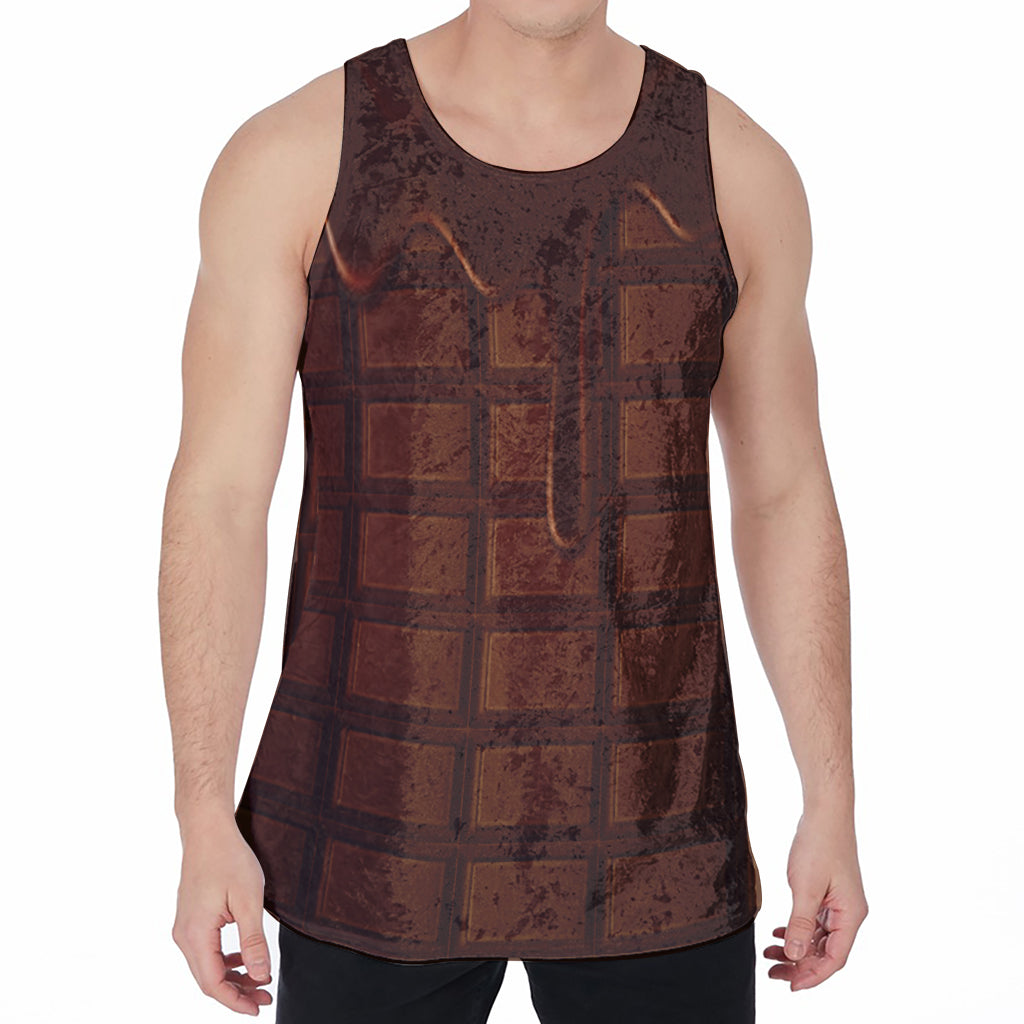 Chocolate Print Men's Velvet Tank Top
