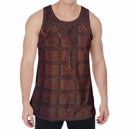 Chocolate Print Men's Velvet Tank Top