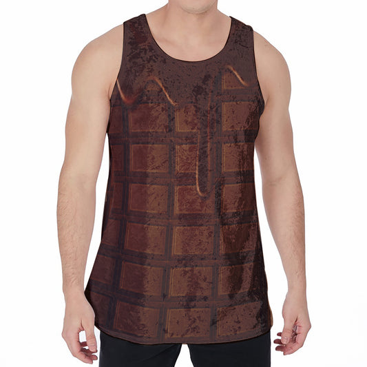 Chocolate Print Men's Velvet Tank Top
