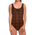 Chocolate Print One Piece Swimsuit