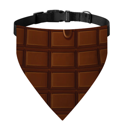 Chocolate Print Over The Collar Dog Bandana