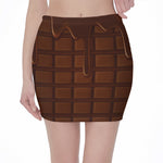 Chocolate Print Pencil Mini Skirt