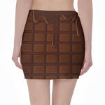 Chocolate Print Pencil Mini Skirt