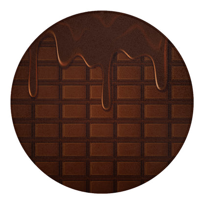 Chocolate Print Round Blanket