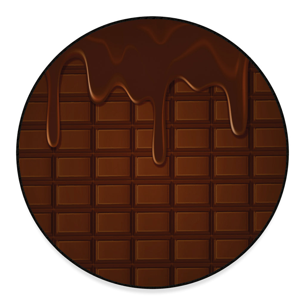 Chocolate Print Round Floor Mat