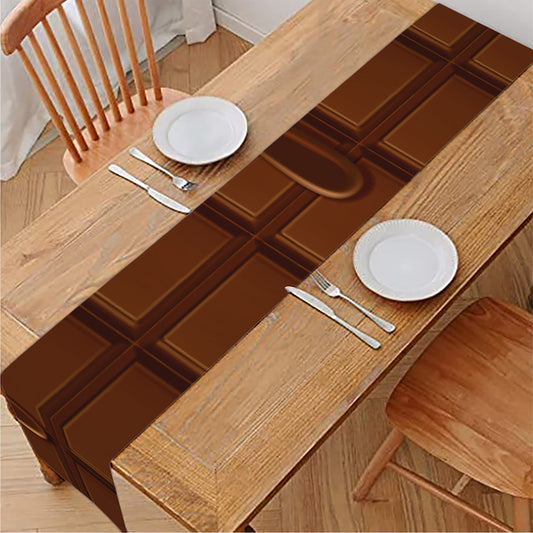 Chocolate Print Table Runner