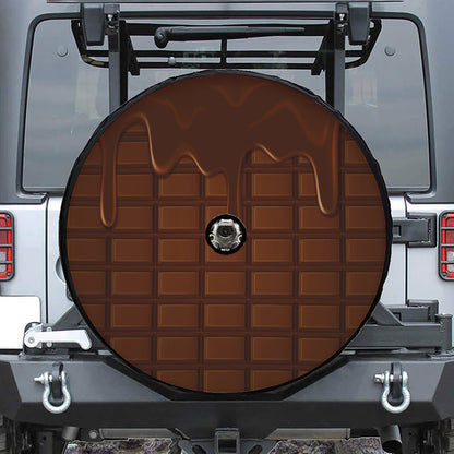 Chocolate Print Tire Cover With Camera Hole