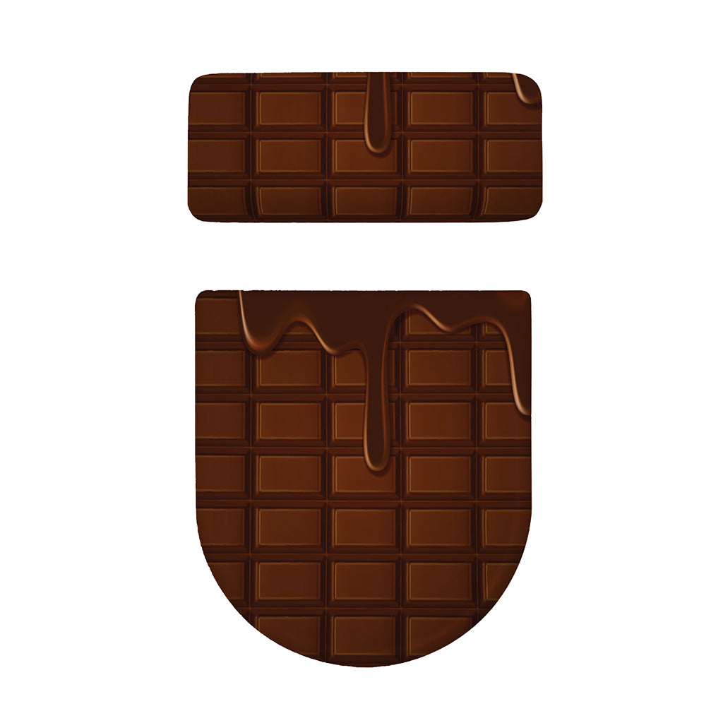Chocolate Print Toilet Lid And Tank Cover Set
