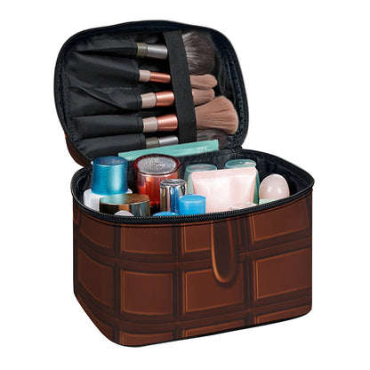 Chocolate Print Travel Makeup Bag