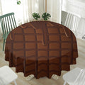 Chocolate Print Waterproof Round Tablecloth