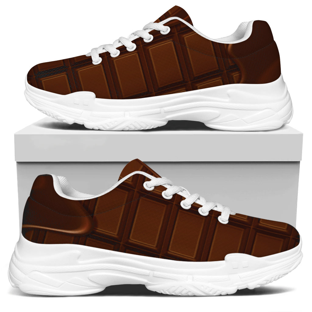 Chocolate Print White Chunky Shoes