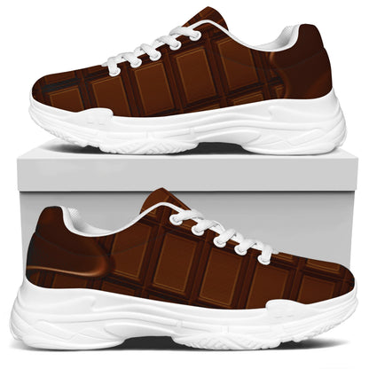 Chocolate Print White Chunky Shoes