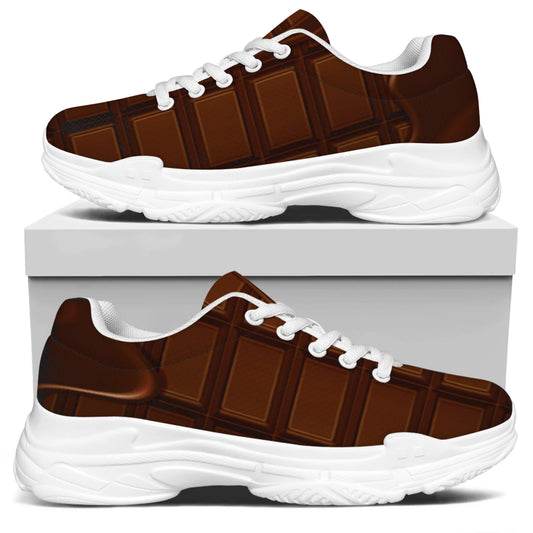 Chocolate Print White Chunky Shoes