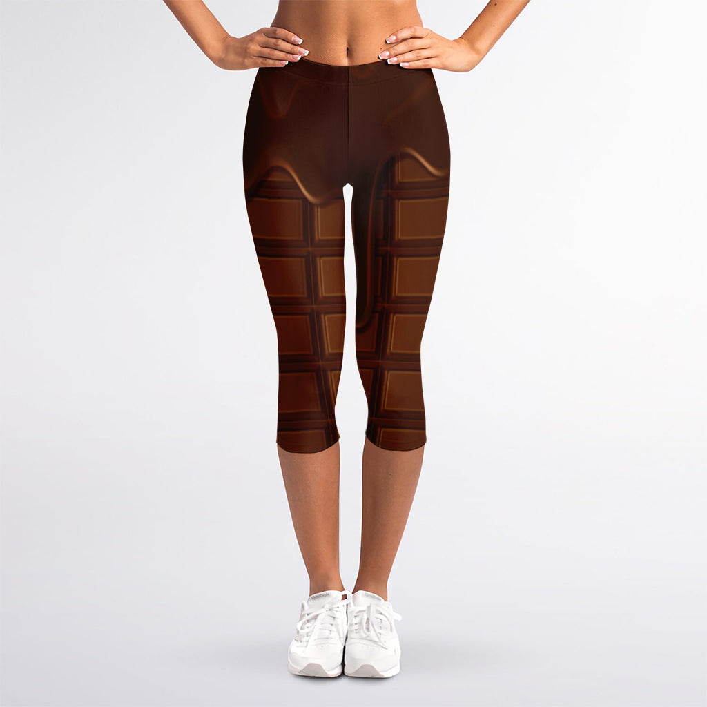 Chocolate Print Women's Capri Leggings